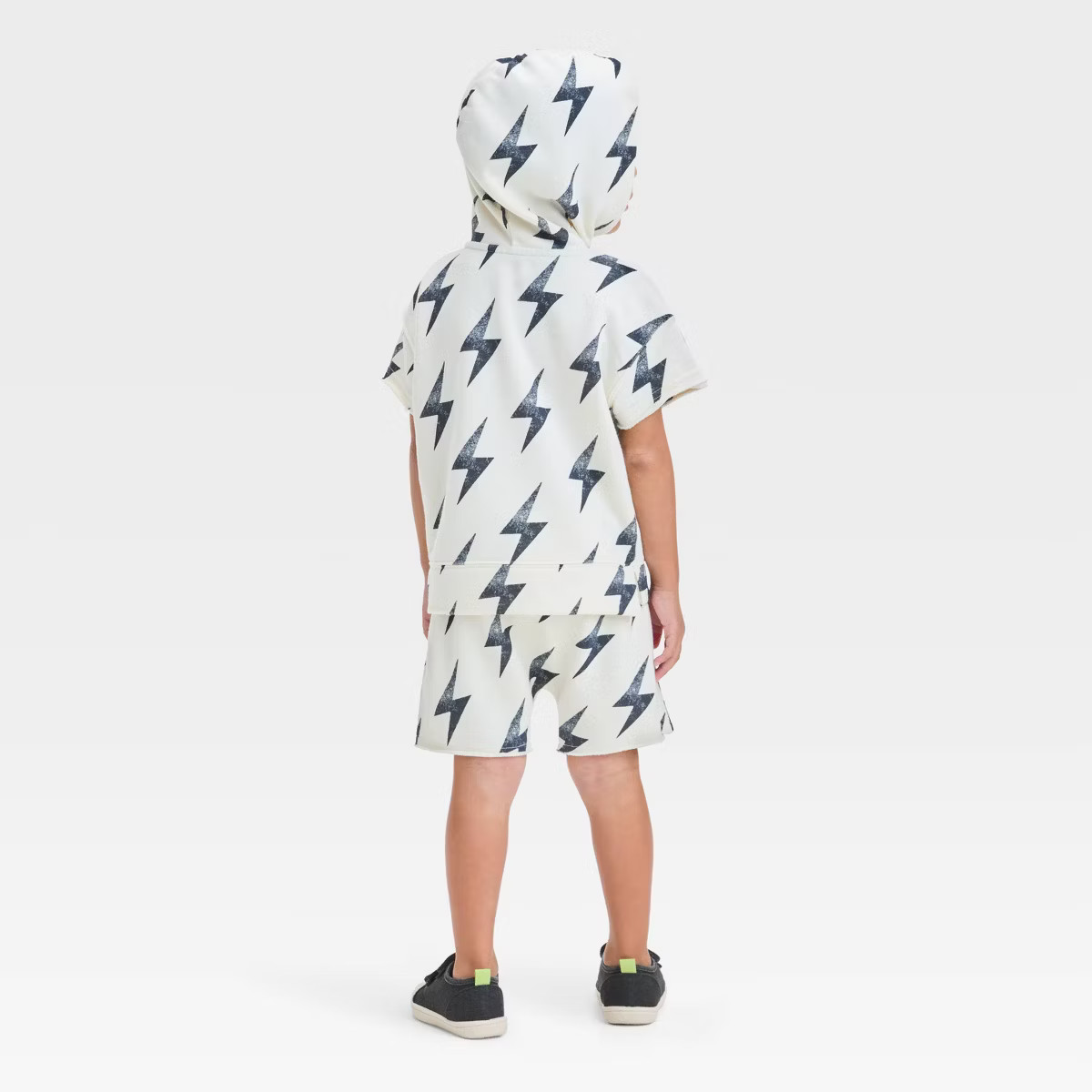 Grayson Mini Toddler Boys' Short Sleeve Lightning Bolt French Terry Pullover and Shorts Set - Off... | Target