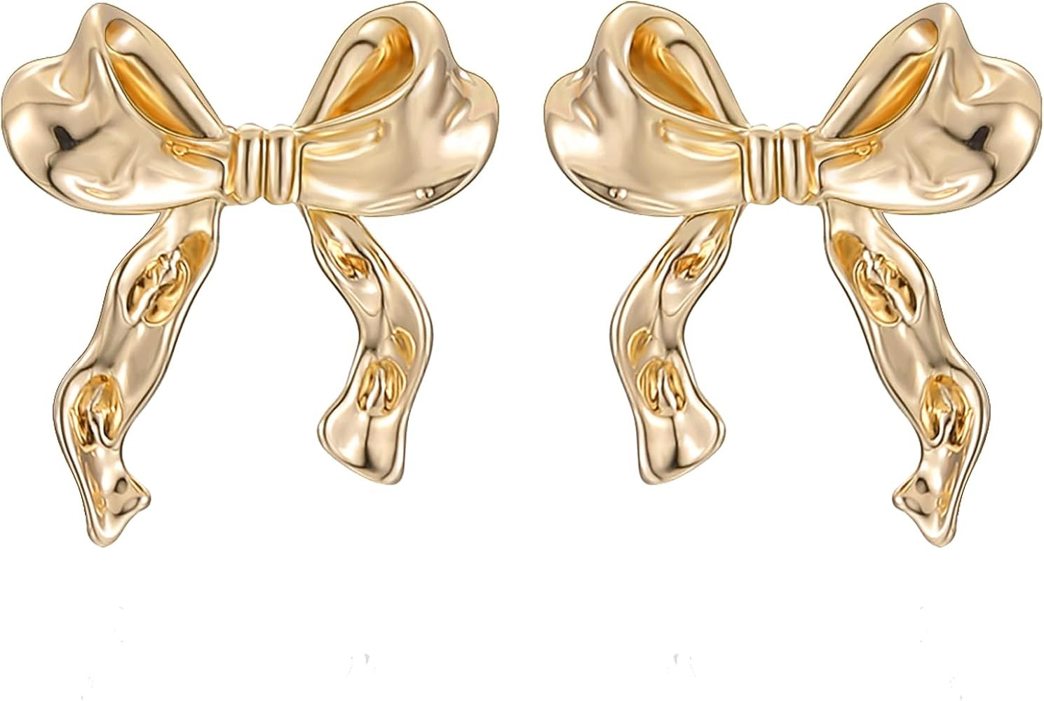 8YEARS Gold Bow Earrings for Women Dainty Ribbon Bow Stud Earrings Gold Dangle Drop Tassel Earrin... | Amazon (US)