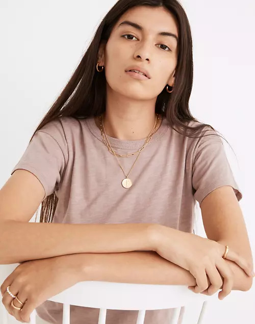 Whisper Cotton Rib-Crewneck Tee | Madewell