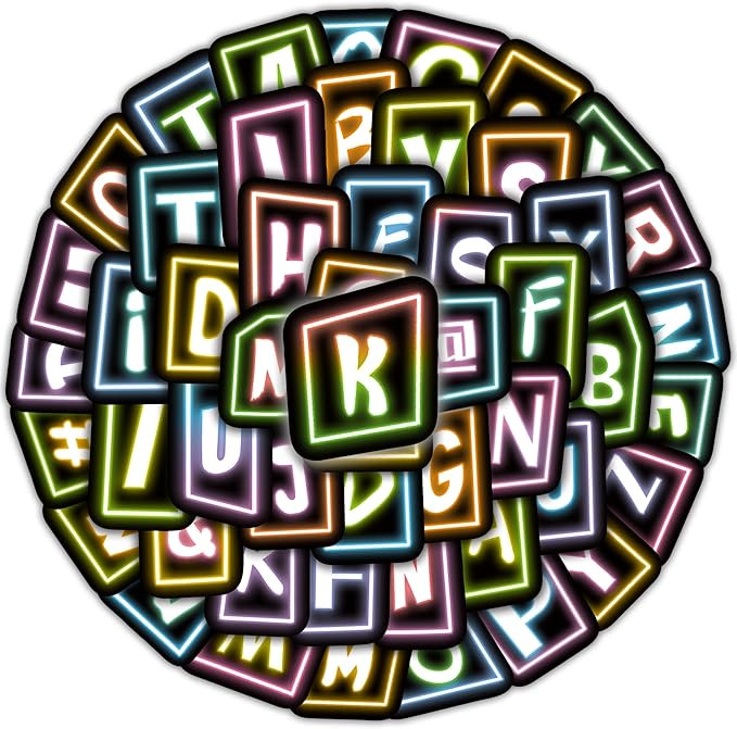 70 Pcs Alphabet Neon Stickers for Kids, Vinyl Letters A-Z Water Bottle Decals for Teens, Waterpro... | Amazon (US)