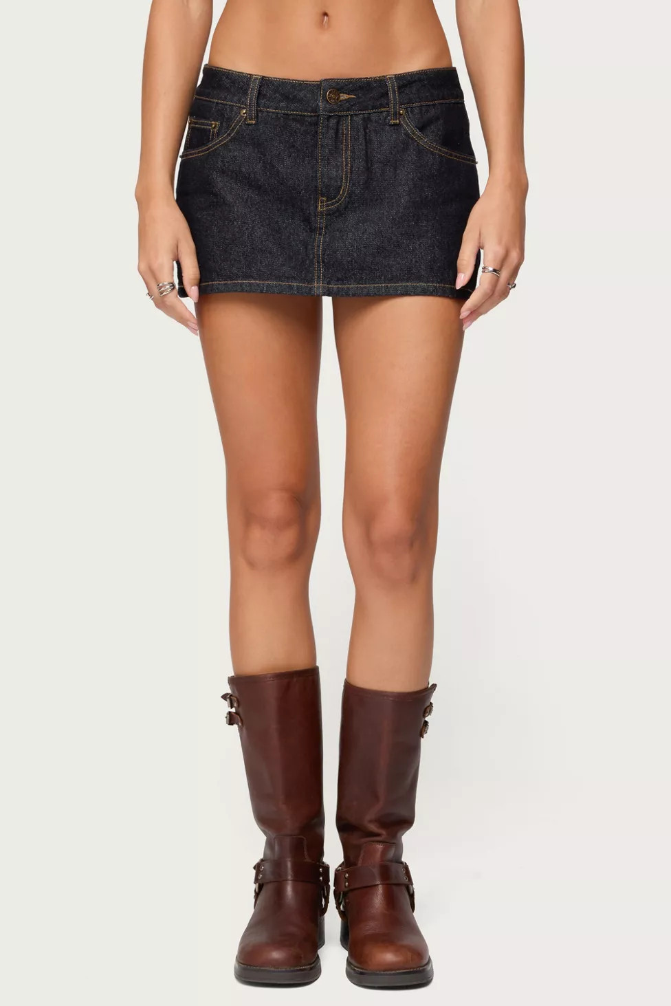 Edikted Camelia Denim Mini Skort | Urban Outfitters (US and RoW)