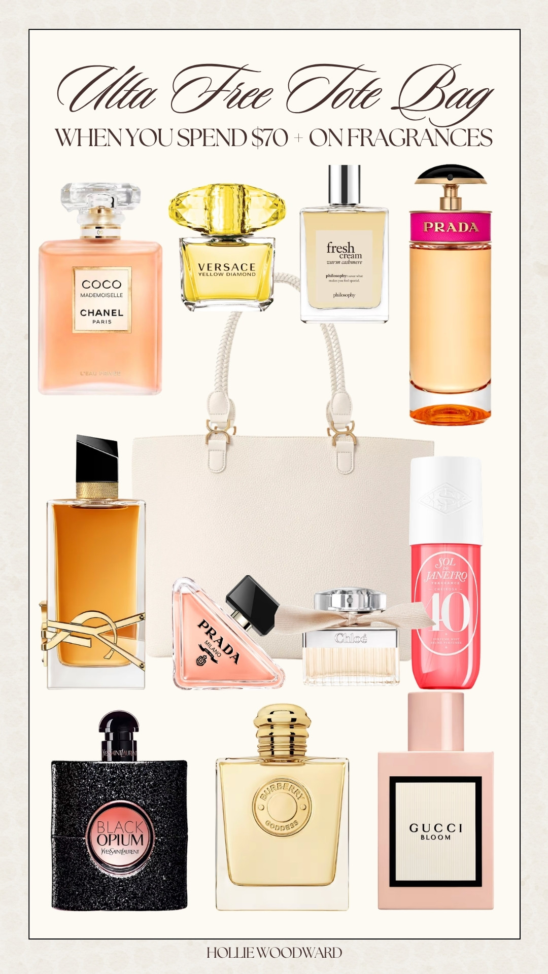 get a free tote bag when you spend $70 or more on any fragrances! perfect for a mother's day gift 🩷

@ultabeauty #ultabeauty #ulta #ad 

 #LTKMothersDay #LTKBeauty