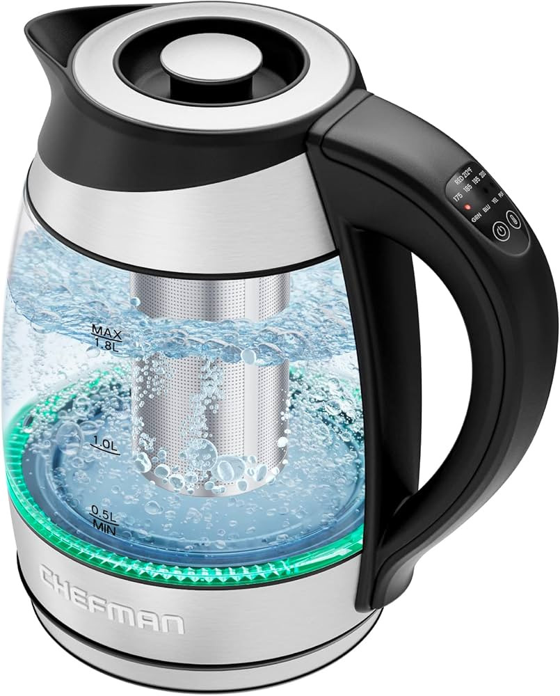 Chefman Electric Kettle with Temperature Control, 5 Presets LED Indicator Lights, Removable Tea I... | Amazon (US)