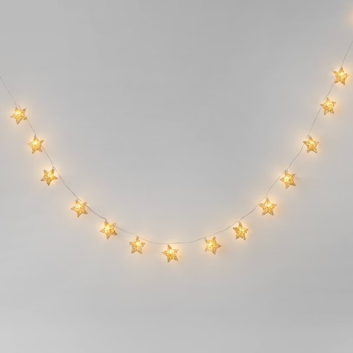 8' Christmas Gold Star 15 LED Battery Operated String Light - Wondershop™ | Target