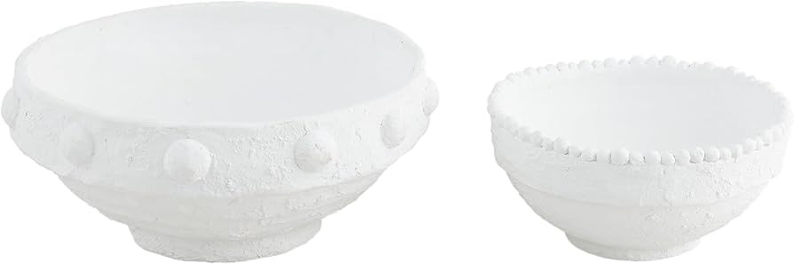 Mud Pie Dotted Paper Mache Bowl Set; small 4" x 9" dia | large 5 1/2" x 12" dia | Amazon (US)