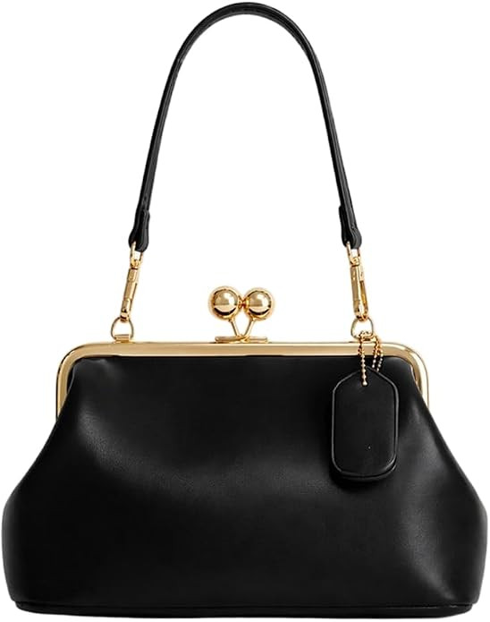 Slouchy Kiss Lock Crossbody Bags Women Crescent KissLock Cross Body Hobo Shoulder Purses Kiss Cla... | Amazon (US)