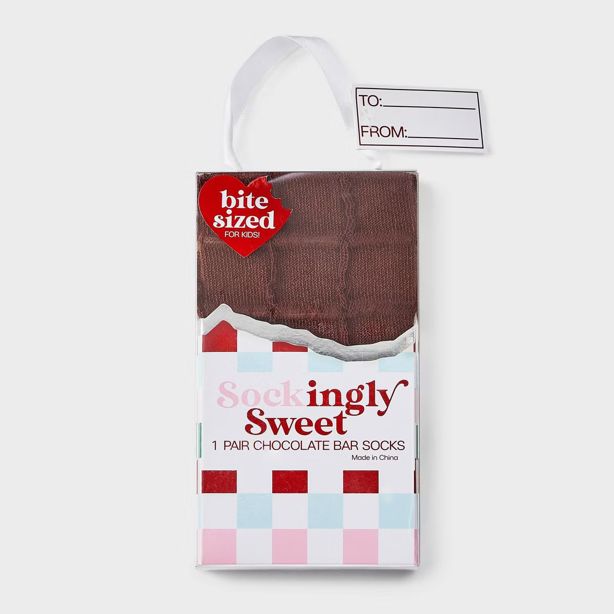 Kid's Chocolate Bar Christmas Crew Socks - Brown 2-5 | Target