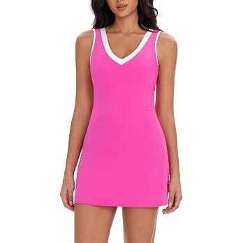 Topcloset Tennis Dress for Women with Shorts Athletic Golf Active Workout Dress with Pockets Easy... | Amazon (US)