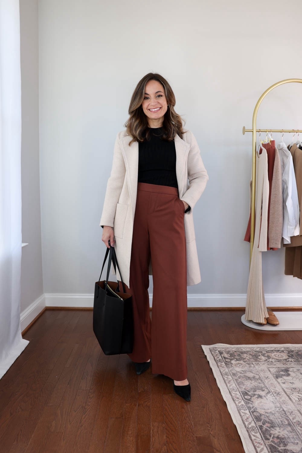 2025 fall workwear capsule series: auburn pants eight ways! 

Black top (Quince): xs 
Duster cardigan (Amazon): xs in apricort 
Auburn pants (BR Factory): petite 00 / 10” rise / 29” inseam (I can only wear with heels) 

*beige heels links are a slightly different color.

My measurements for reference: I’m 4’10” and 105lbs. My bust, waist, and hip measurement is 32”, 24”, and 36”.

#LTKWorkwear #LTKPetite