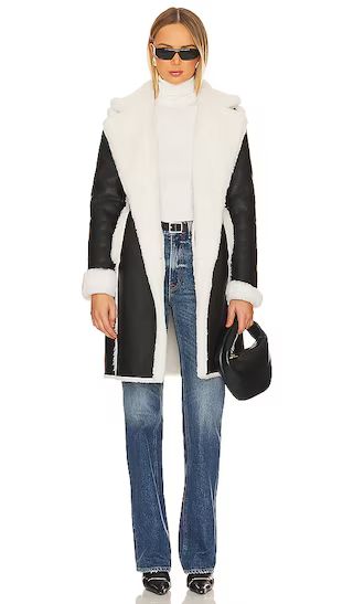 Vienna Faux Fur Shearling Coat in Black & White | Revolve Clothing (Global)