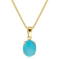 14K Yellow Gold Oval Turquoise Pendant, Jewelry, December Birthstone, Necklace Dainty Necklaces For  | Etsy (US)