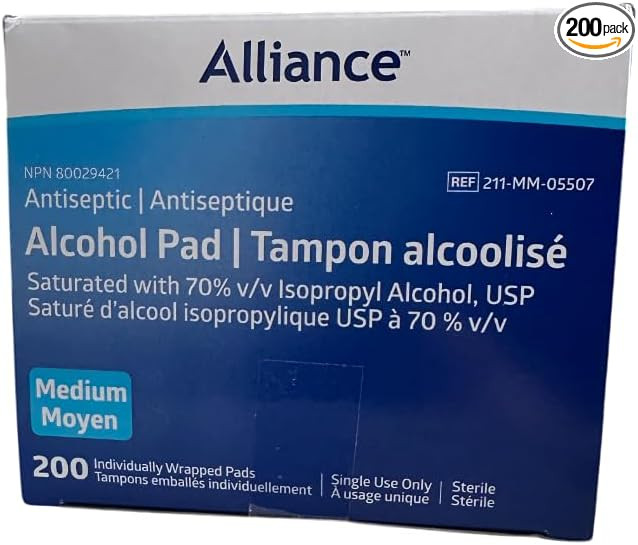 Alliance Alcohol Prep Pads 2-Ply 70% Alcohol Swabs Sterile Cleaning Wipes Individually Wrapped La... | Amazon (CA)