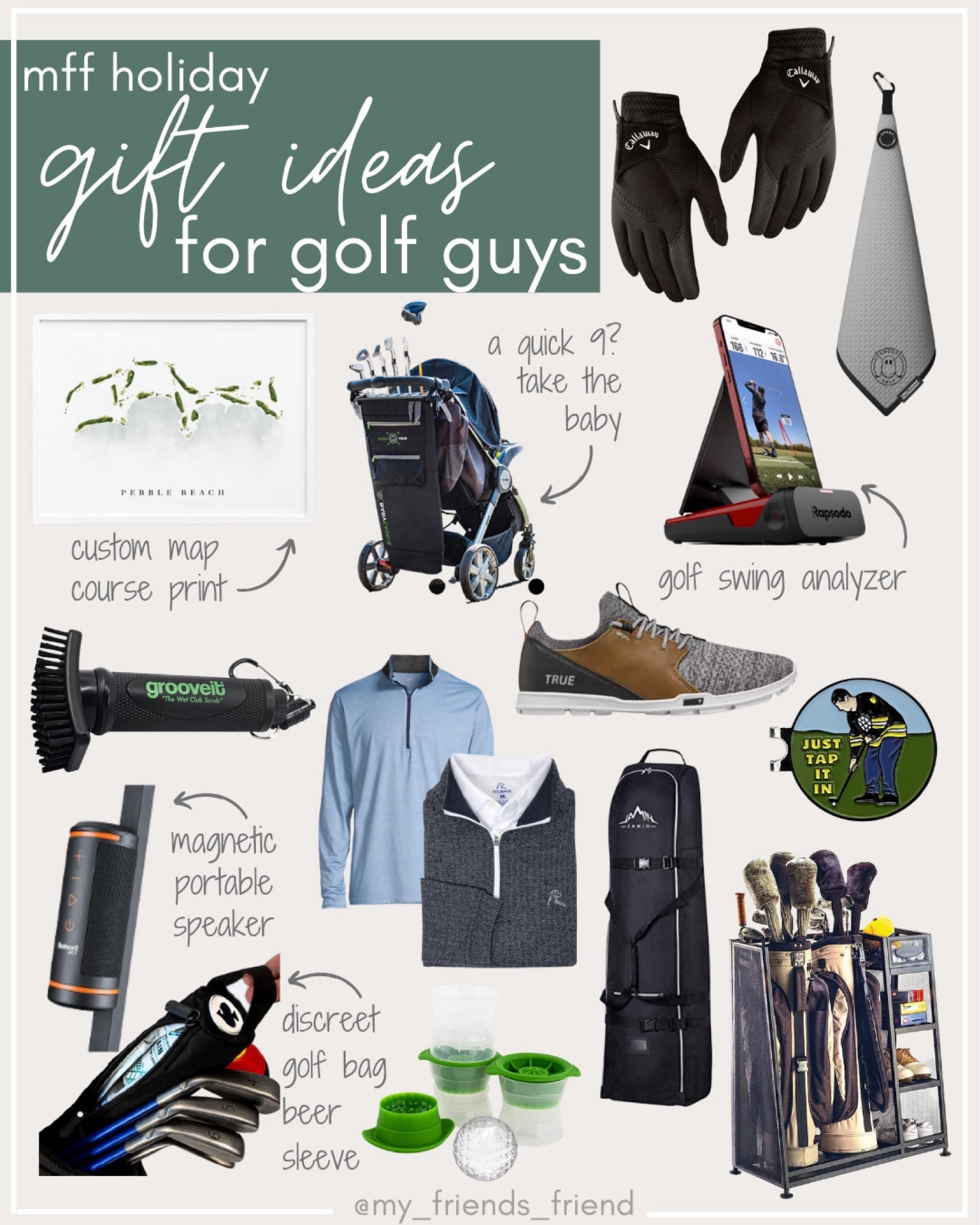 the best gift ideas for the golf guy in your life! [who knew golf courses were opened year round? 🧐] recommendations all from our friends to yours!

not linked: baby caddy golf club bag that attaches to a stroller [GENIUS]

giftguides//gifts for him//gifts for her//christmas //christmas party // holiday party

#LTKHoliday #LTKmens #LTKGiftGuide