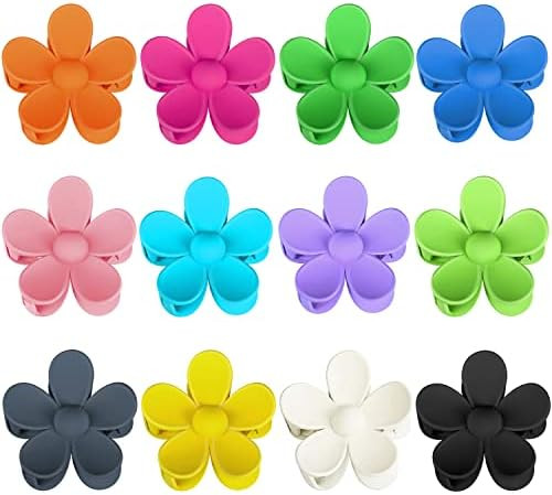 Flower Claw Clips 12 PCS Large Daisy Hair Claw Clips for Women Girls Thick Hair Big Hair Clips Cu... | Amazon (US)