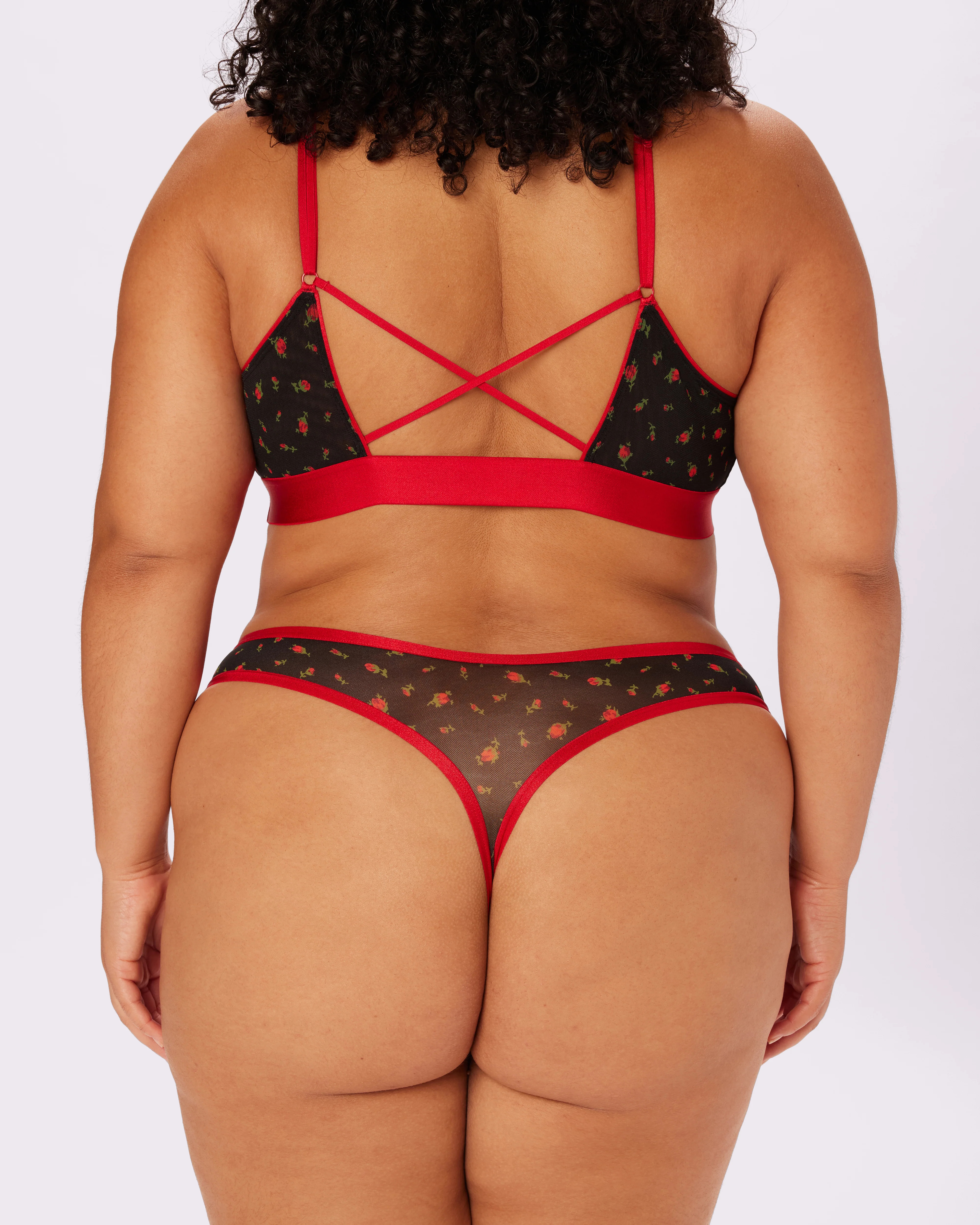 Betsey Johnson High Cut Thong | Silky Mesh (Rosebud) | Parade