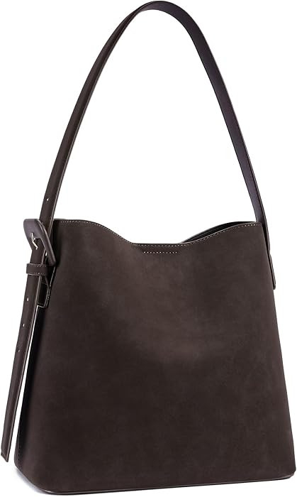 BOSTANTEN Suede Bucket Bag for Women, Hobo Purse with Adjustable Strap | Amazon (US)