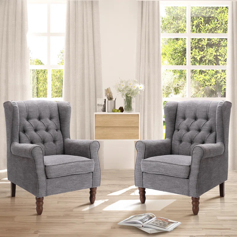 Angiolino Upholstered Button Tufted Small Accent Chair Armchair | Wayfair North America
