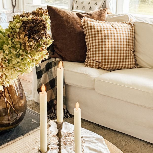 Fall Plaid Fringed Accent Pillow | Antique Farm House