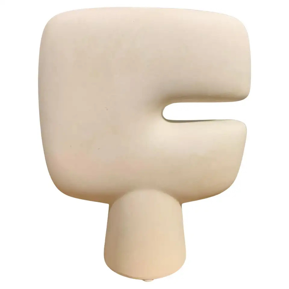 White C-Shape Danish Design Vase, China, Contemporary | 1stDibs