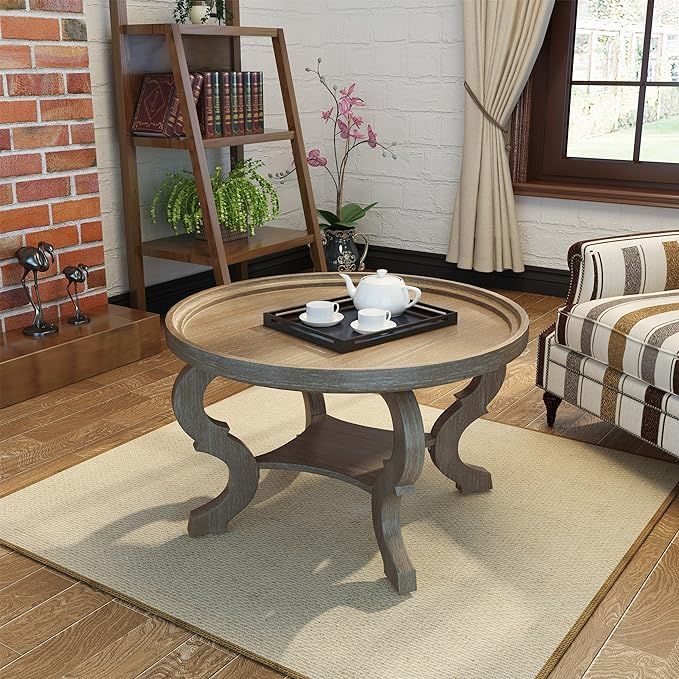 Christopher Knight Home Althea Faux Wood Circular Coffee Table, Nature | Amazon (US)