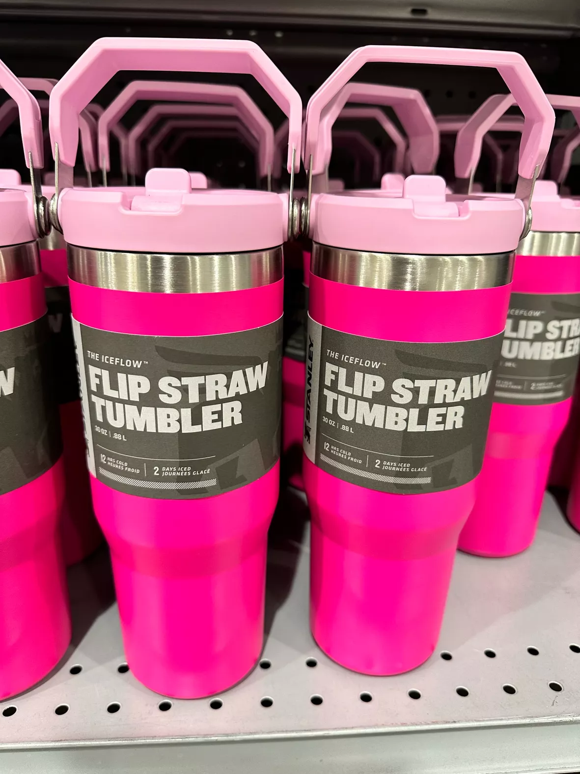 STANLEY Ice Flow Flip Straw Vacuum Jug 40 oz Pink Peach