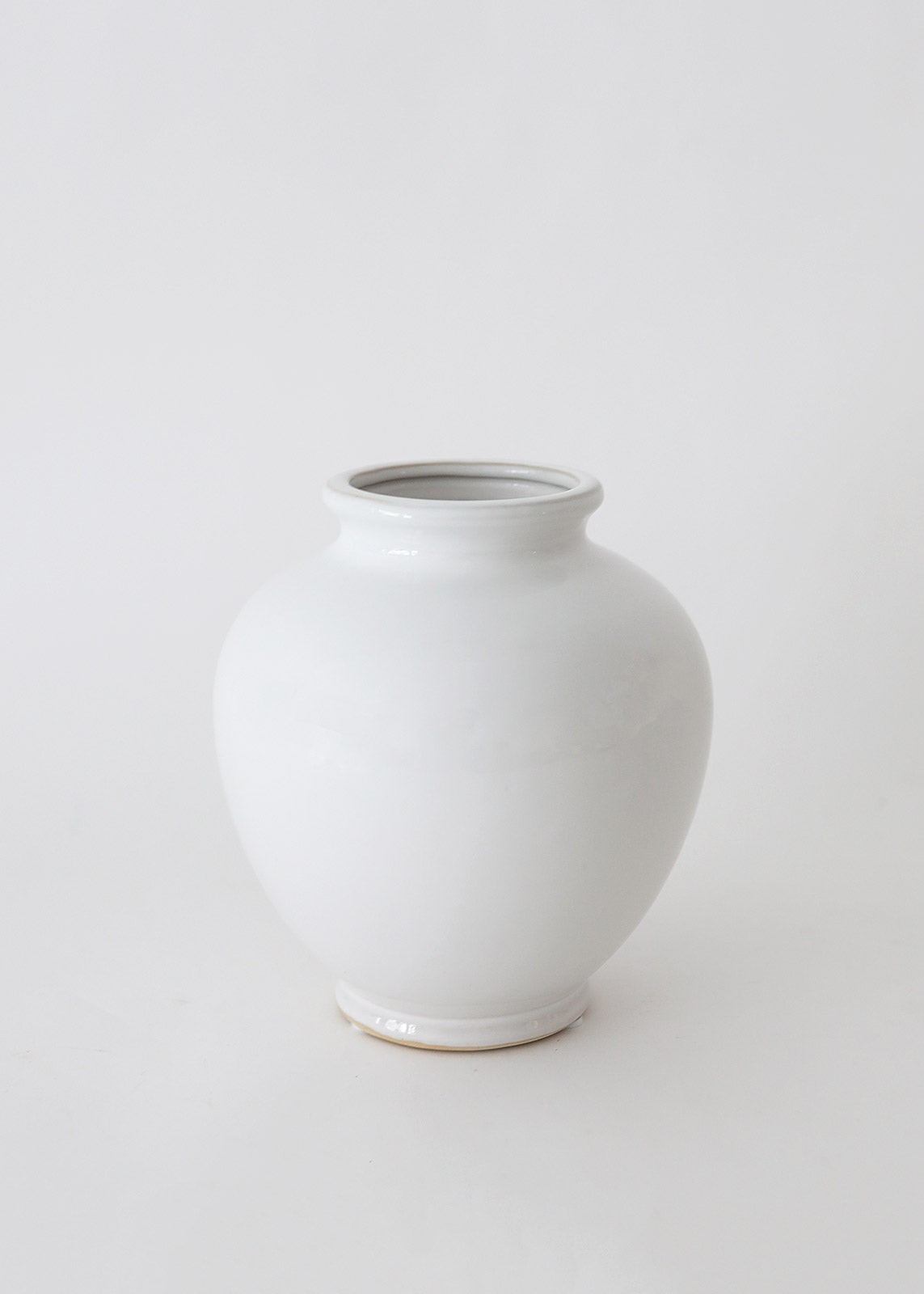 Glossy White Round Ceramic Vase - 7.75" Tall | Afloral (US)