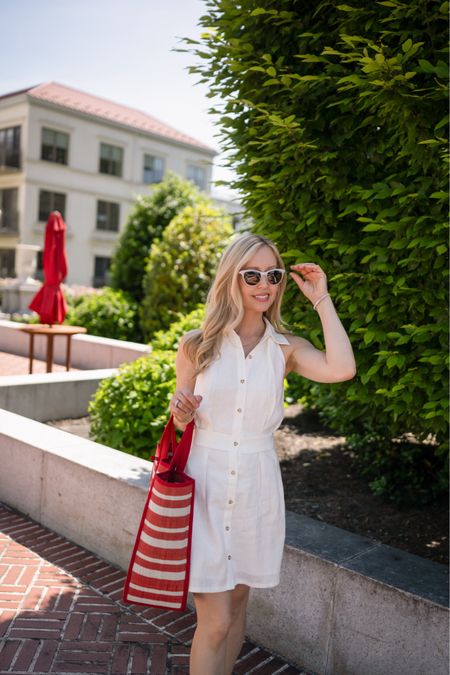 Classy summer style in a white linen dress. 
Wearing a size XS. 


#LTKOver40 #LTKSeasonal #LTKStyleTip