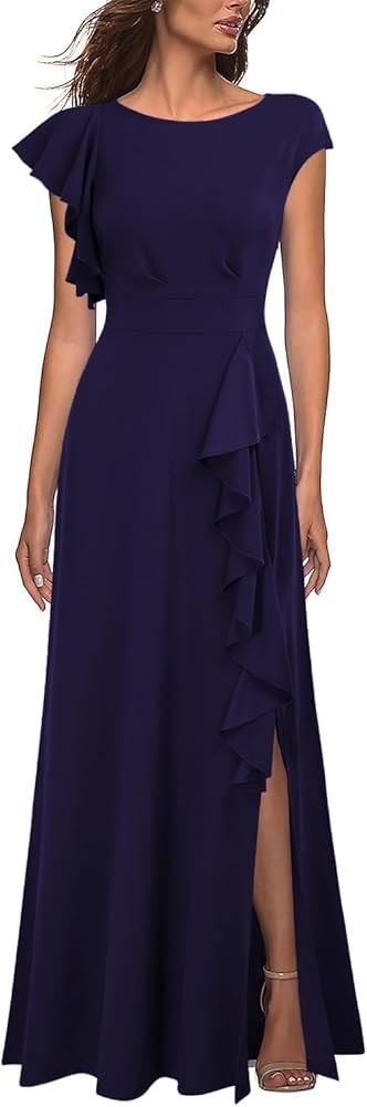 WOOSEA Women's Sexy Split Evening Cocktail Party Maxi A-Line Long Formal Dress | Amazon (US)