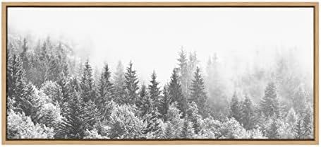 Kate and Laurel Sylvie Forest On A Foggy Day Black and White Framed Canvas Wall Art by The Creati... | Amazon (US)