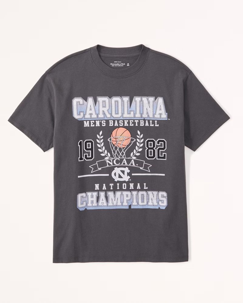 Oversized Boyfriend UNC College Graphic Tee | Abercrombie & Fitch (US)