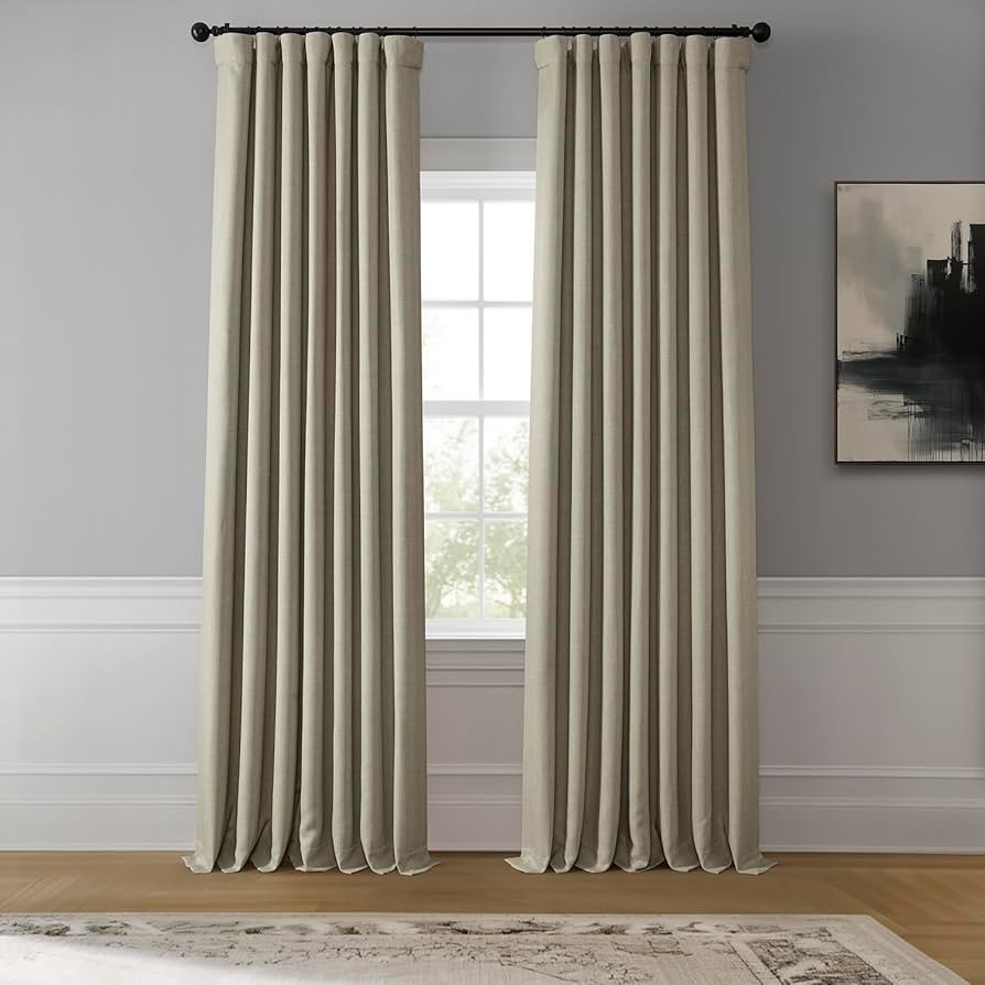 HPD Half Price Drapes - Faux Linen Curtains for Living Room (1 Panel) - 50W X 96L - Textured Room... | Amazon (US)