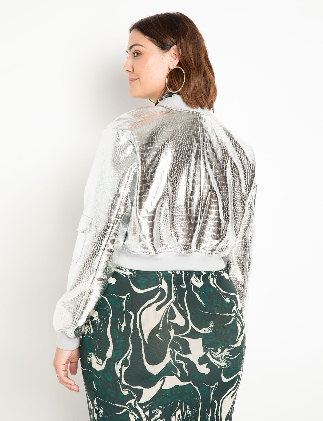 Faux Leather Bomber Jacket | Women's Plus Size Coats + Jackets | ELOQUII | Eloquii