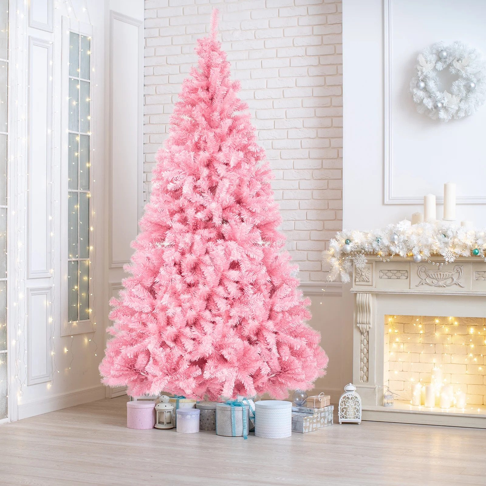 Ktaxon Pink Christmas Tree 6ft Traditional with 1000 Tips Artificial Xmas Tree, Indoor Holidays D... | Walmart (US)