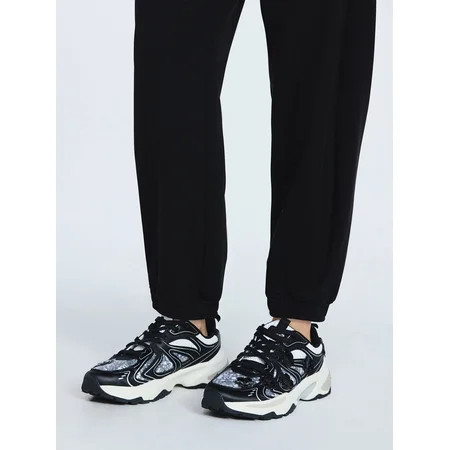 Scoop Women s Sporty Sneakers with Flower Appliques | Walmart (US)