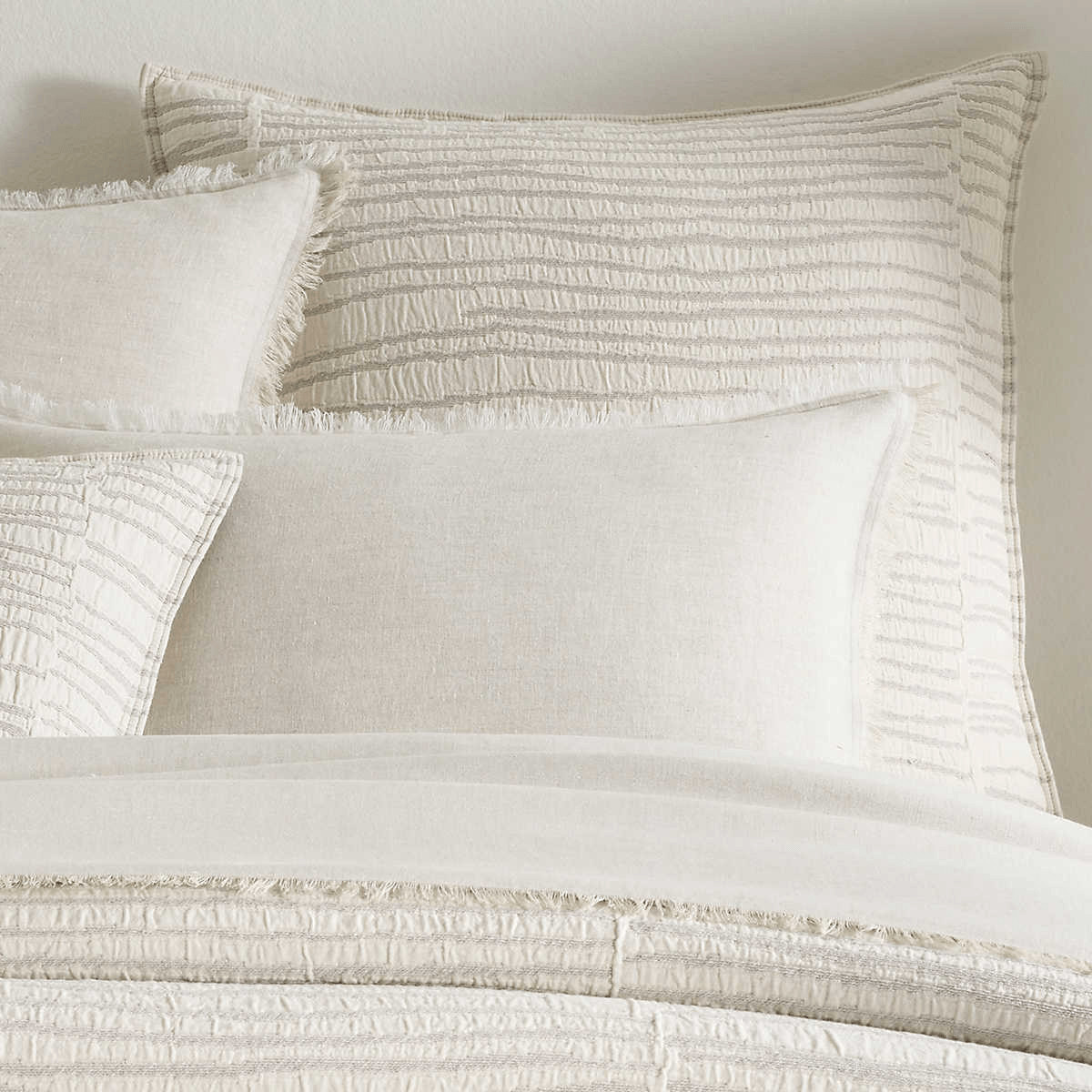 Striae Oatmeal Matelassé Sham | Annie Selke