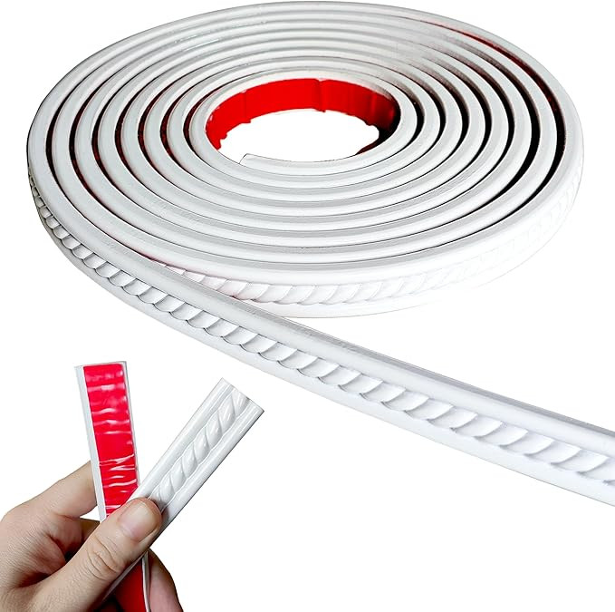 Peel and Stick Molding Trim Self Adhesive Flexible Wall Trim Crown Molding 3d Strip for Tile Wood... | Amazon (US)