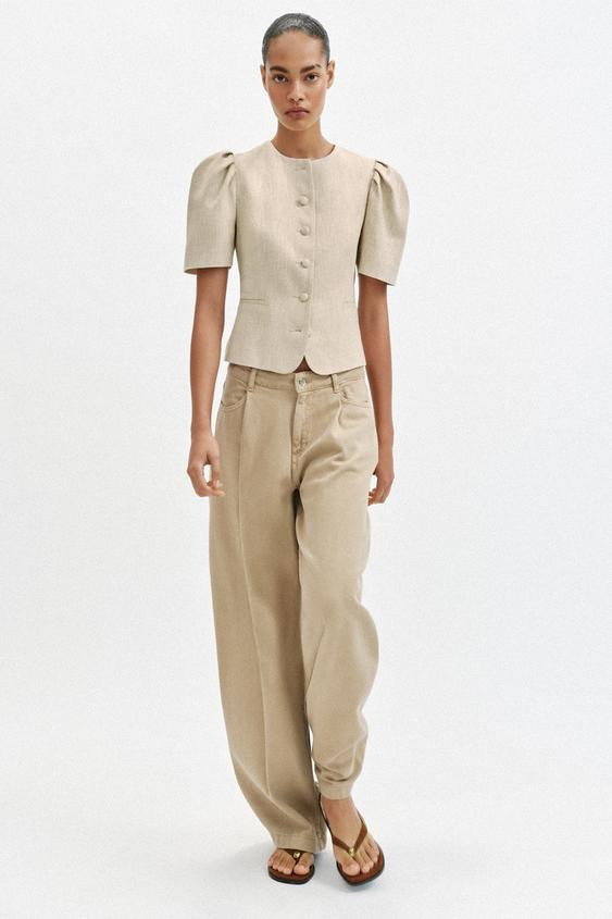 PUFF SLEEVE SHORT SLEEVE BLAZER | Zara UK