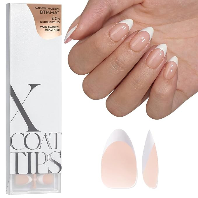 BTArtboxnails Soft Gel Nail Tips - XCOATTIPS French Series French Tip Press on Nails, Short Almon... | Amazon (US)