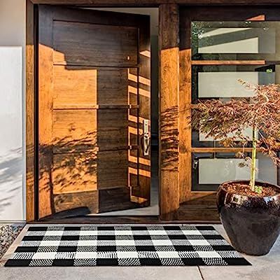 NANTA Cotton Buffalo Plaid Check Rug 27.5 x 43 Inches Washable Woven Outdoor Rugs for Layered Doo... | Amazon (US)