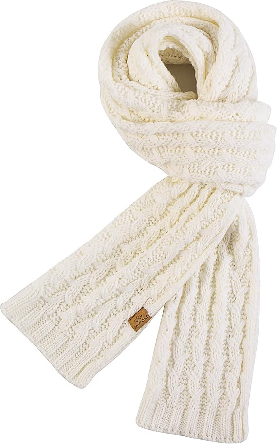 PAGE ONE Women's Ribbed Knit Scarf Winter Warm Long Big Wrap Cashmere Wool Thick Large Chunky Sca... | Amazon (US)