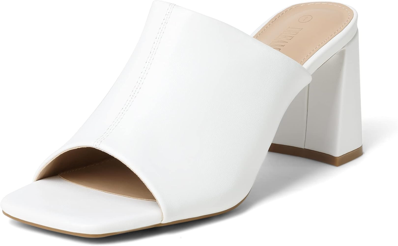 DREAM PAIRS High Chunky Block Heels for Women Square Toe Heels Cute Slip-on Mules Shoes Open Toe Pum | Amazon (US)