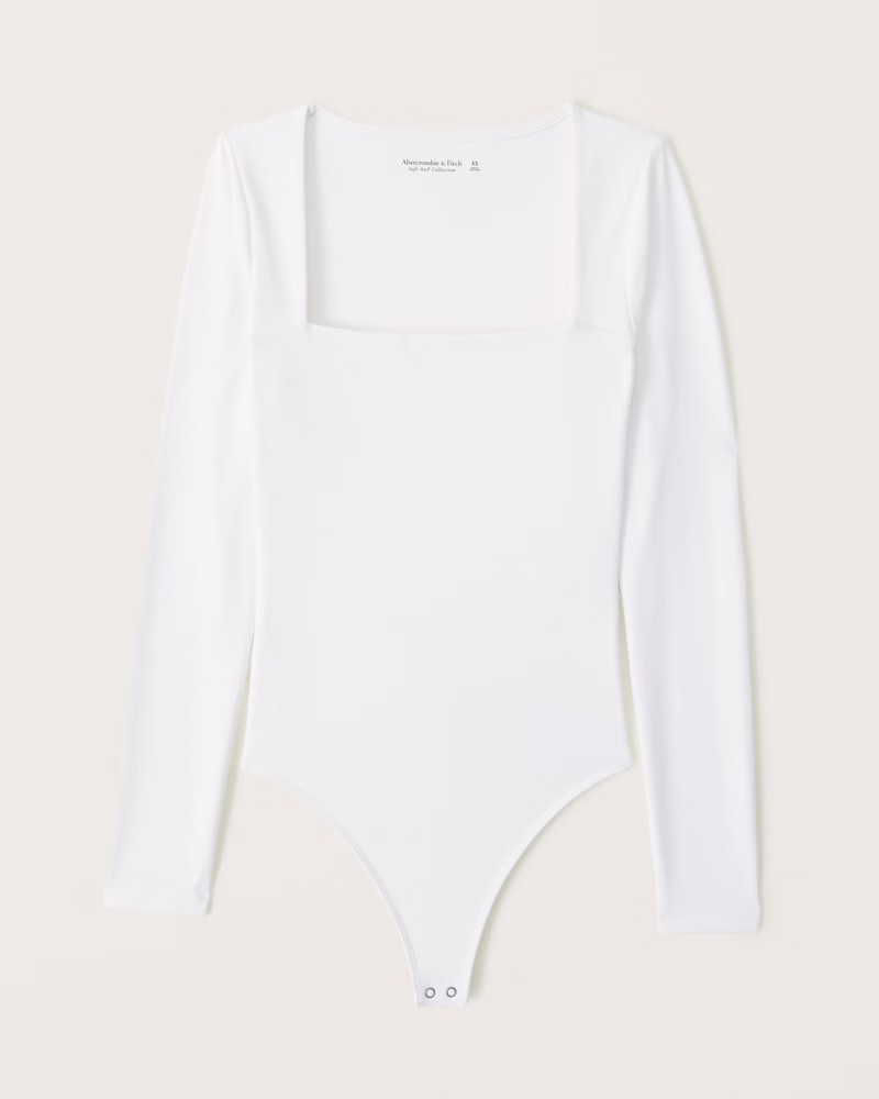 Double-Layered Seamless Fabric Squareneck Bodysuit | Abercrombie & Fitch (US)