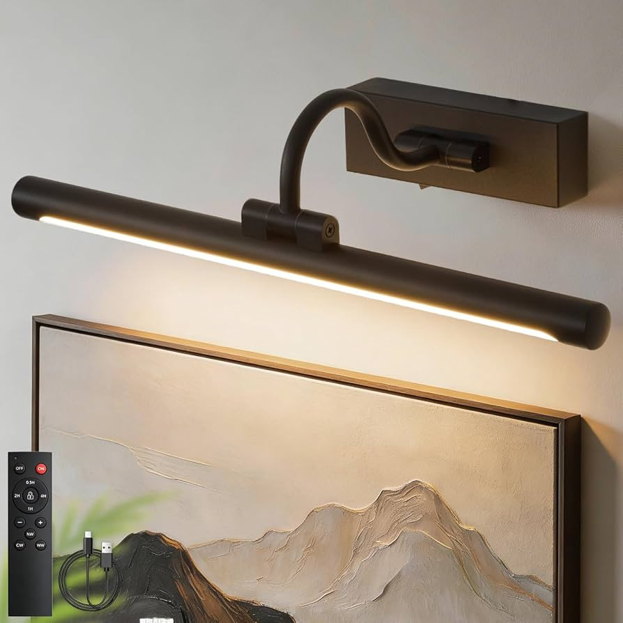 Wireless Rechargeable Picture Light for Wall, 16 Inch Battery Operated Art Lighting with Remote, ... | Amazon (US)