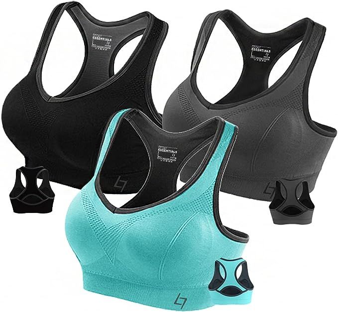 FITTIN Racerback Sports Bras for Women - Padded Seamless High Impact Support for Yoga Gym Workout... | Amazon (US)