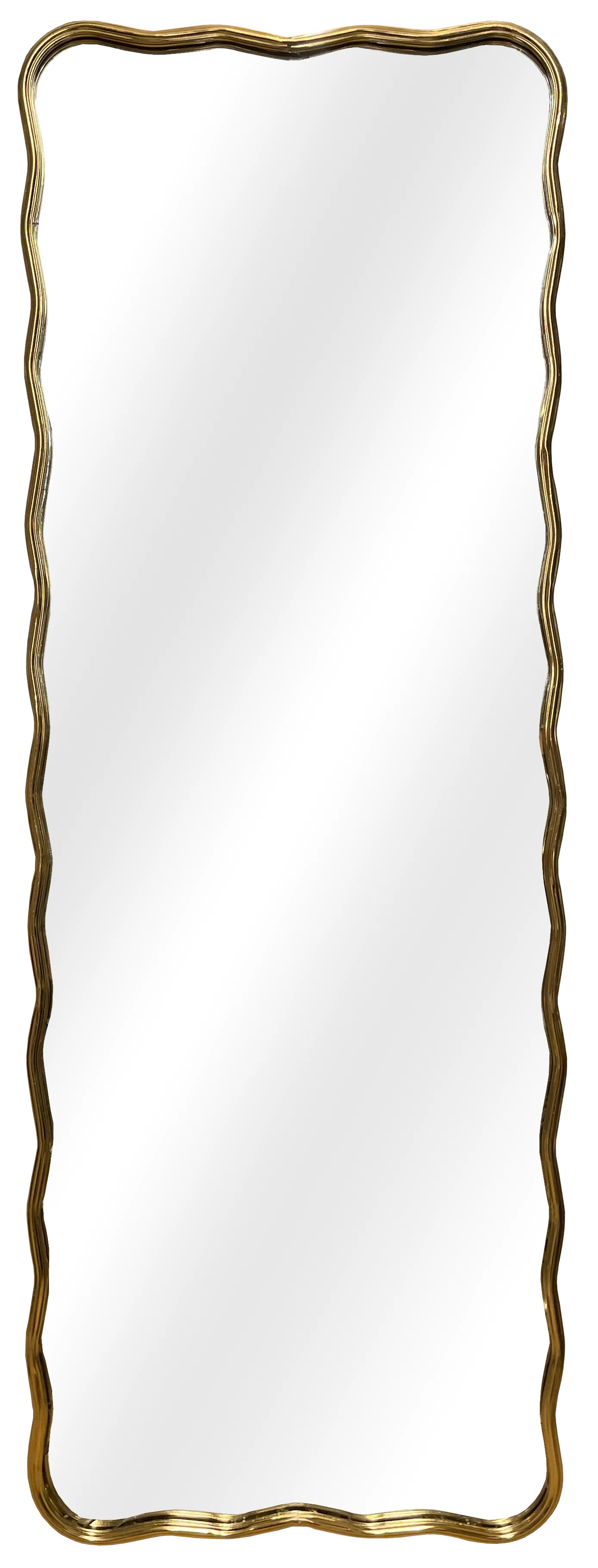 24" x 66" Wavy Electroplated Gold Metal Frame Floor Mirror | Walmart (US)