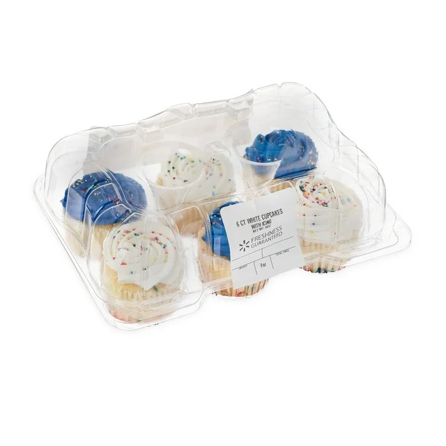 Freshness Guaranteed White Cupcakes with Icing, 12 oz, 6 Count | Walmart (US)
