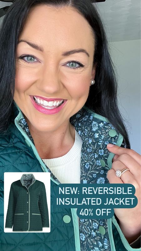 40% off with code ISLE - New arrival! The prettiest reversible jacket!! Solid green on one side, floral on the other. Insulated to stay warm. Also comes in brown and blue, sizes XS-2XL and petite sizes. Runs big, I recommend sizing down. I’m wearing an XS Petite and it has plenty of room for a thick sweater underneath. Reversible Print also available in a vest and longer coat! 

Classic style, preppy, fall fashion, coat, jacket, quilted, vest, Lands’ End, discount, sale #sale #classicstyle #fall #fallfashion #coat 

#LTKsalealert #LTKunder100 #LTKSeasonal