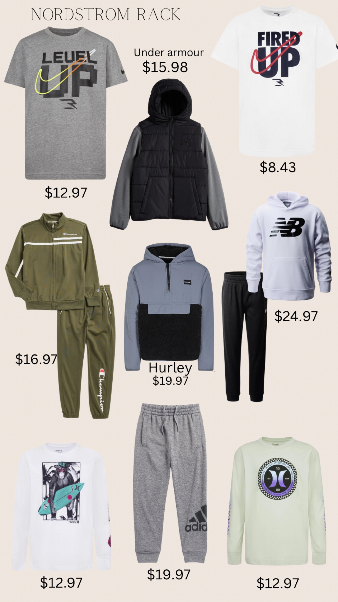 Nordstrom rack always has the best deals!

Sale, boys, clothes, Nordstrom, Nordstrom rack, toddler, kids, outfit, pants, tops, shirts, athletics, Nike, under armour, champion, new balance 

#LTKFindsUnder50 #LTKKids #LTKStyleTip