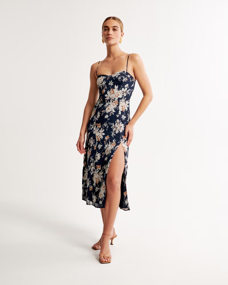 High-Slit Midi Dress | Abercrombie & Fitch (US)
