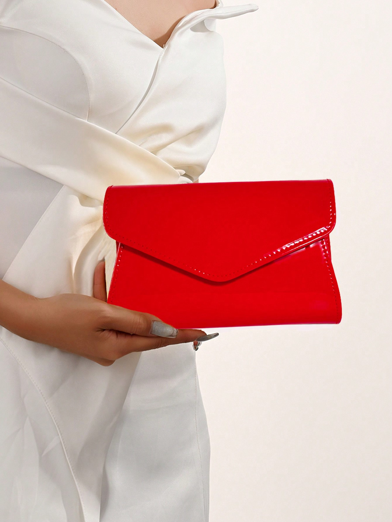 Lovely Candy Color Clutch PU Mirror Surface Envelope Bag Large Capacity For Party,Wedding, Prom,D... | SHEIN